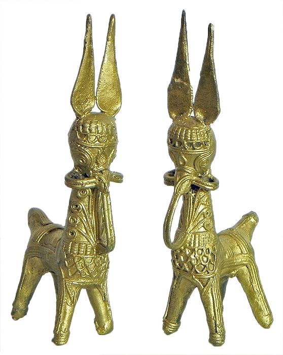 Pair of Bankura Horses Dhokra Tribal Art