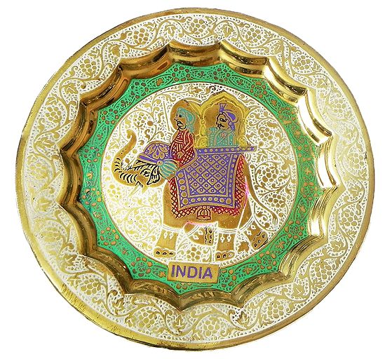 Meenakari Brass Plate Wall Hanging