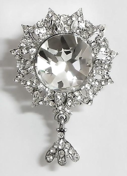 Faux Cubic Zirconia Brooch