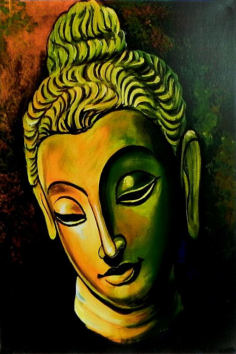 Face Of Buddha - Card Paper Poster - 18 x 12 inches - Unframed