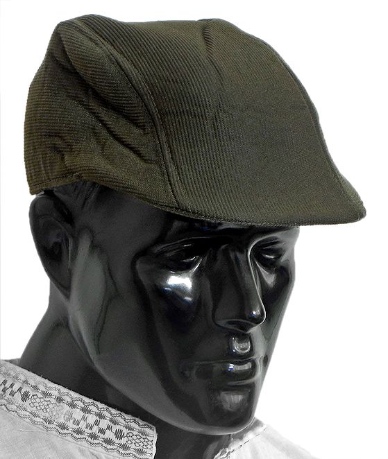 Dark Green Corduroy Flat Cap