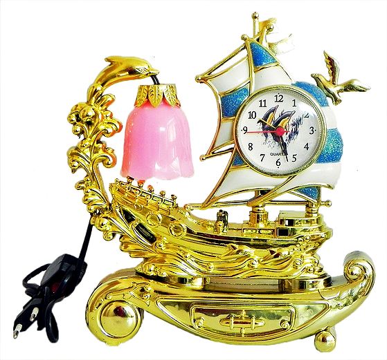 Acrylic Table Clock with Lamp