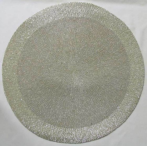 White Beaded Centre Table Mat