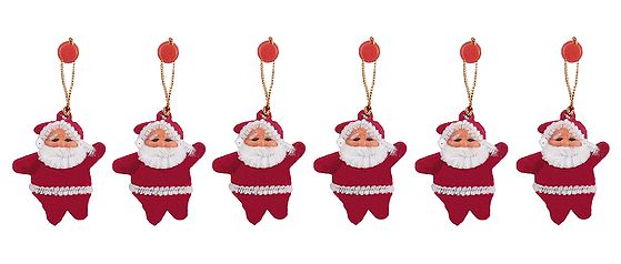Set of 6 Hanging Santa Claus