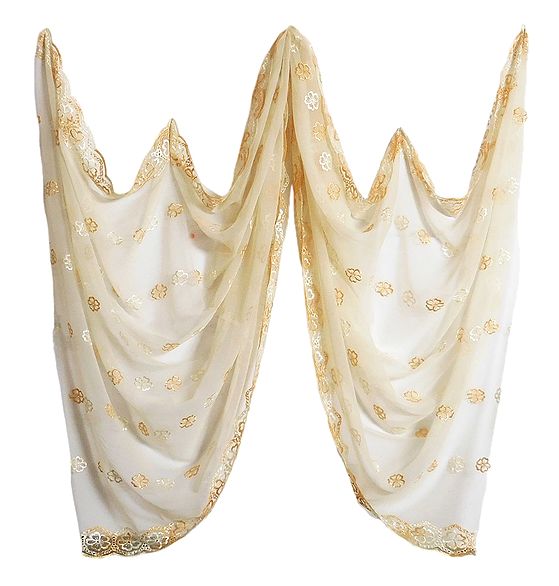 Light Cream Synthetic Chunni