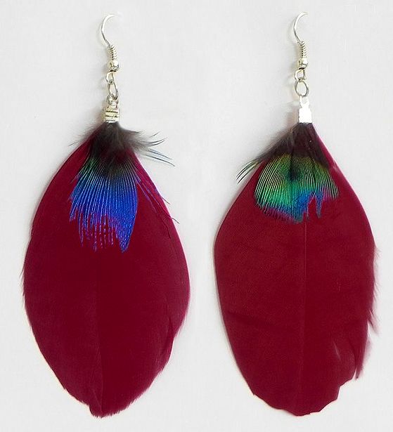 Red Feather Earrings