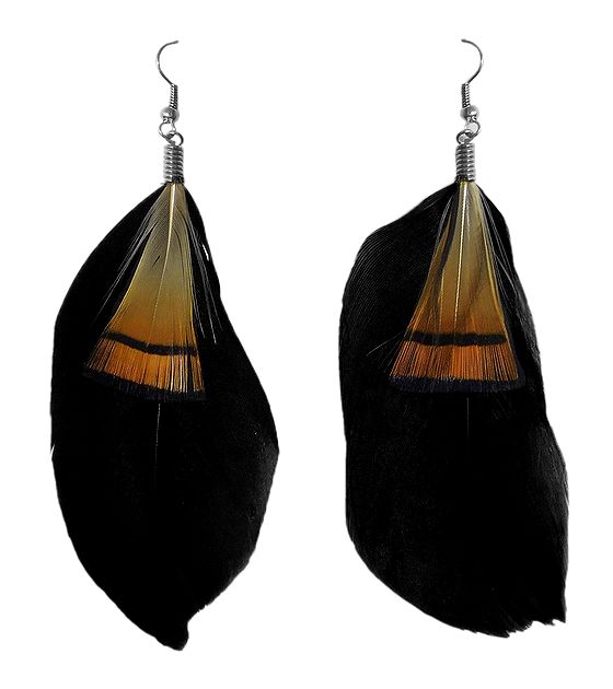 Black Feather Earrings