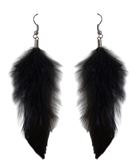 Black Feather Earrings