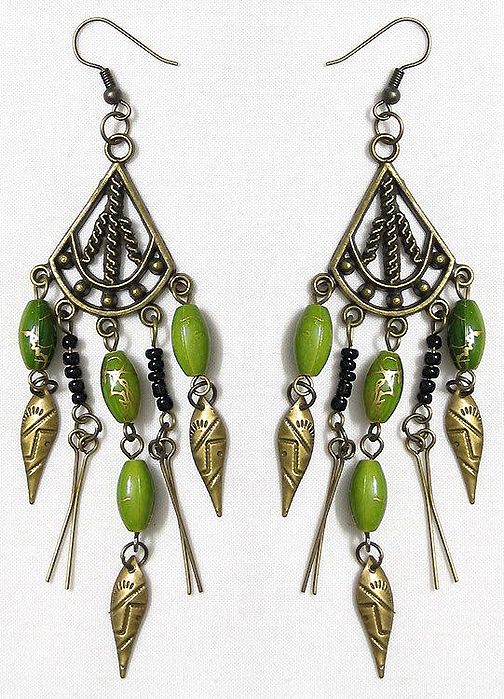 Green Bead Earrings