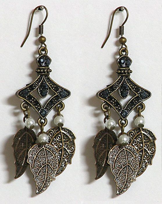 Rust Color Metal Earrings