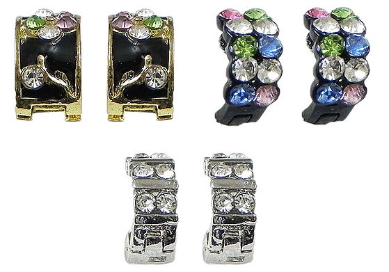 Boutique Cheerful Studded Earrings, 3 Pairs