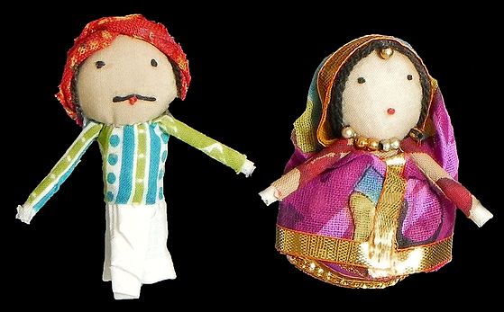 Rajasthani Puppet Couple Handmade Magnet (Set of 2) 71