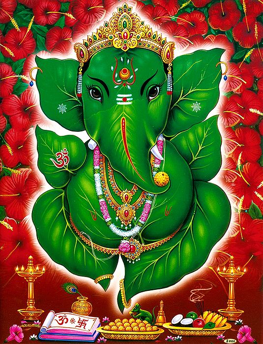 Leaf Ganesha - Poster