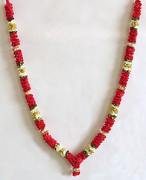 Bead and Satin Ribbon Flower Garland