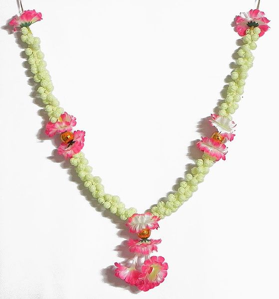 Light Yellow Plastic Jasmine Flower Garland