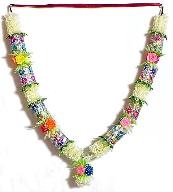 Multicolor Ribbon Garland with Roses