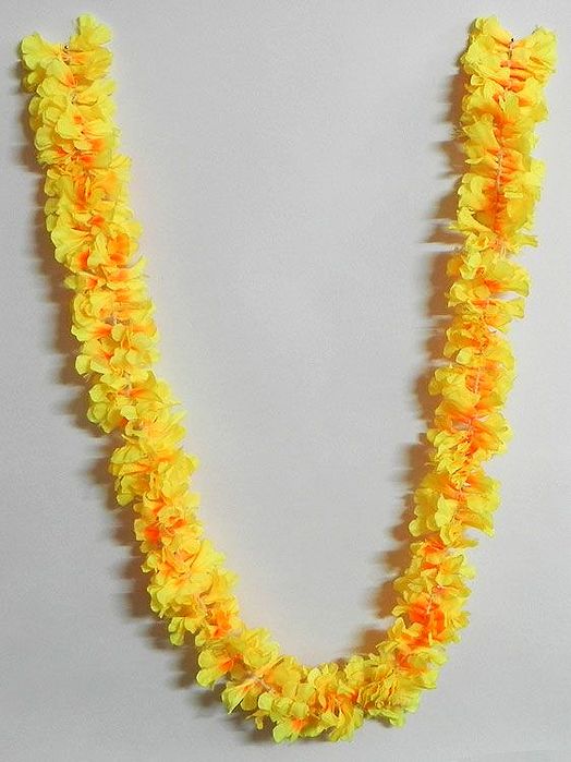 Yellow with Saffron Cloth Flower Garland