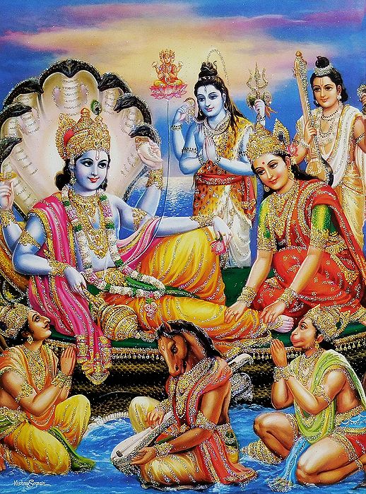 Lakshmi Narayan Glitter Poster