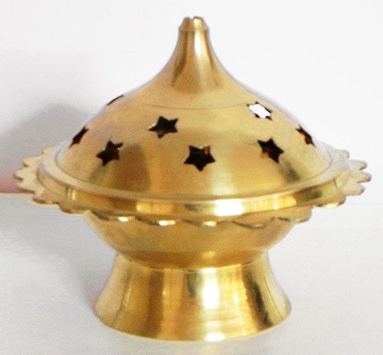 Ritual Incense Burner with Lid for Puja Aarti