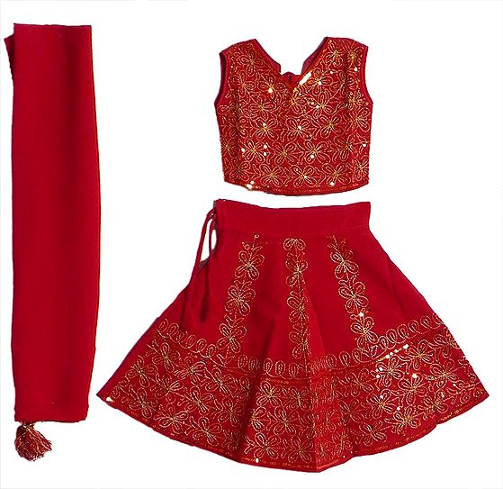 lehenga chunni red colour