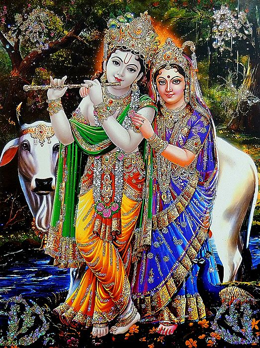 Radha Krishna - Glitter Poster