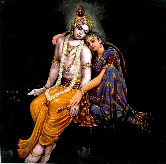 Secret Rendevous of Radha Krishna Poster - 6.25 x 6.25 inches - Unframed