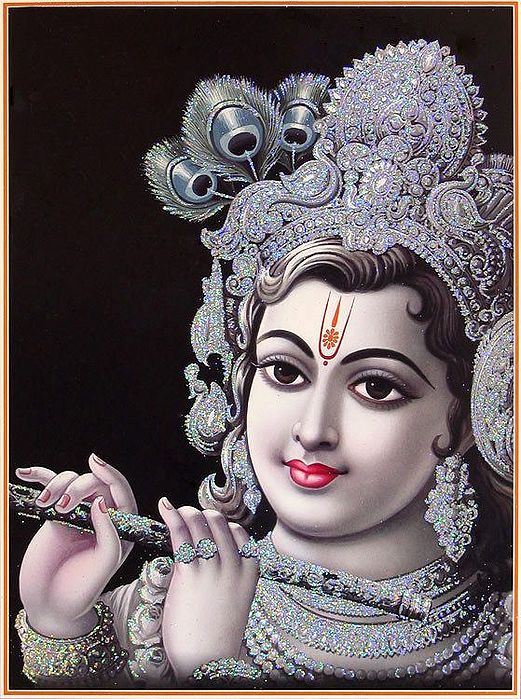 Krishna - ( Poster with Glitter )