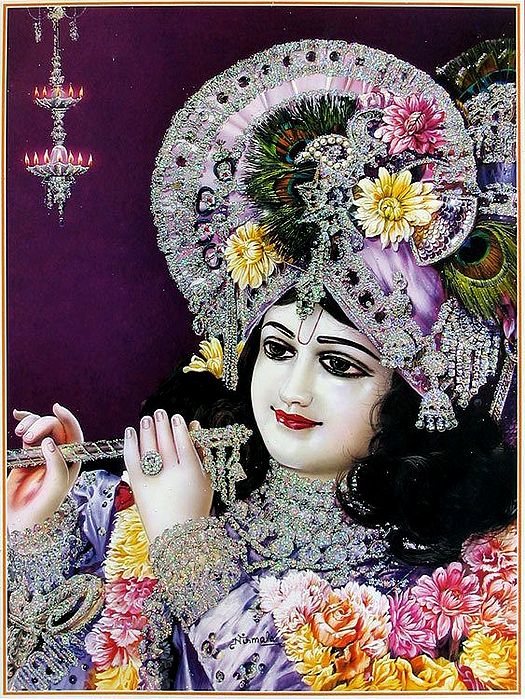 Lord Krishna (Poster with Glitter)