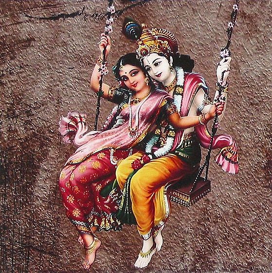Radha Krishna on a Swing