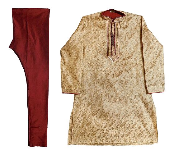 Maroon Kurta Art Silk Chudidaar main image 1