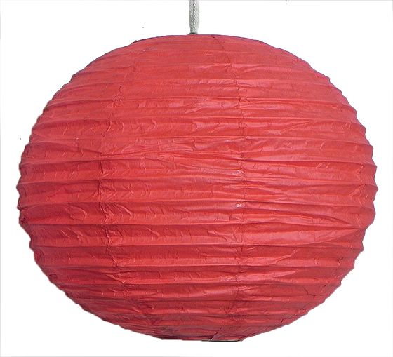 Foldable Hanging Round Red Paper Lamp Shade Dia 12 inches