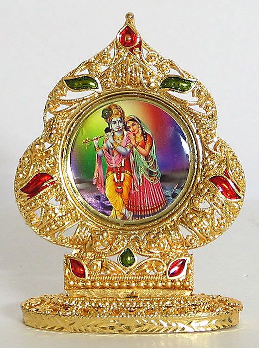 Radha Krishna in a Meenakari Frame
