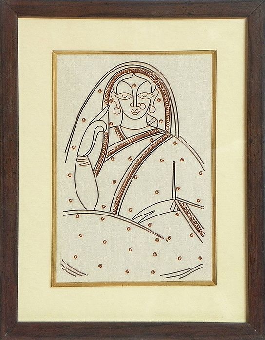 Bengali Woman (Jamini Roy Style) Wall Hanging