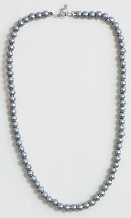 Grey Large Beaded Necklace