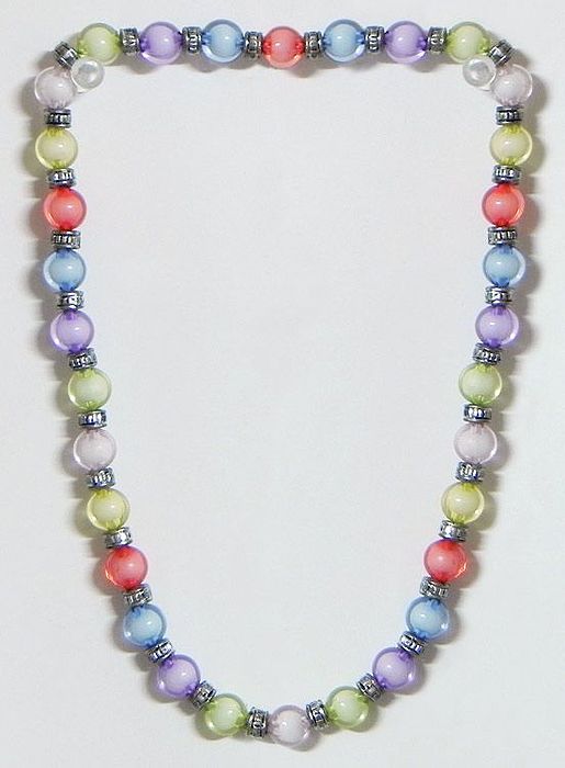 Multicolor Acrylic Bead Stretch Necklace