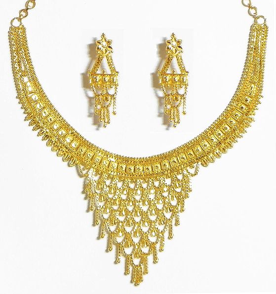 Gold Plated Bridal Necklace Set