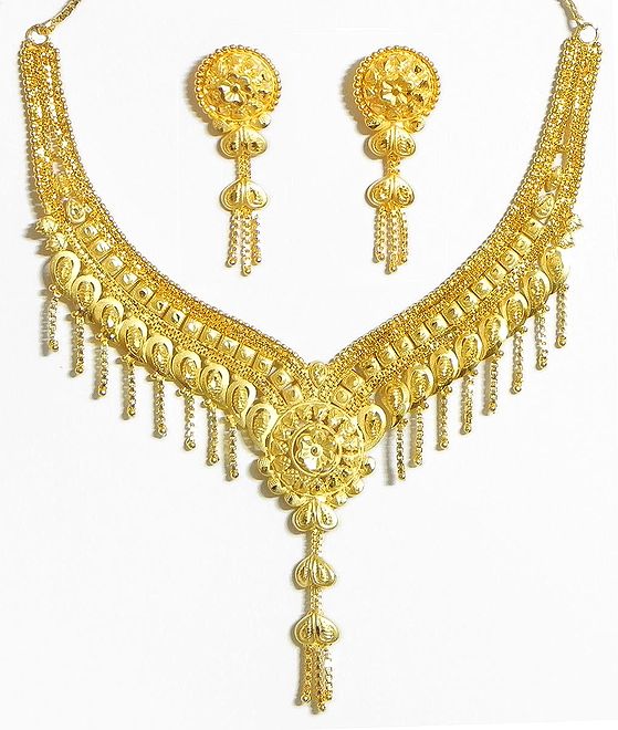 Gold Plated Bridal Necklace Set