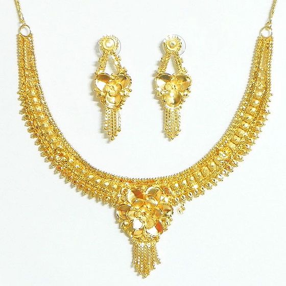 ASMITTA Peacock Inspired Stone-Studded Necklace Set NS324 - Gold Tone Adjustable Choker