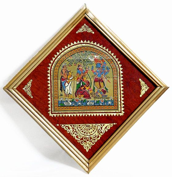 Radha Worships Krishna Wall Hanging