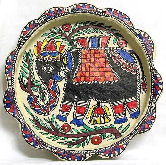Madhubani Style Tray Art from Bihar