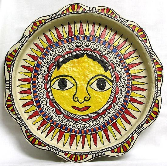 Madhubani Style Tray Tribal Art from Bihar