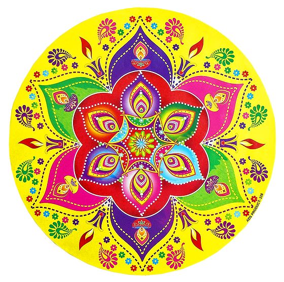 Diya Print Sticker Rangoli