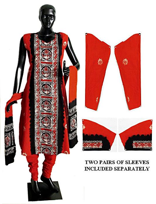 batik print churidar piece