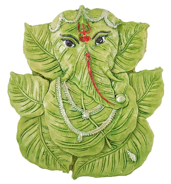 Leaf Ganesha Stone Statue