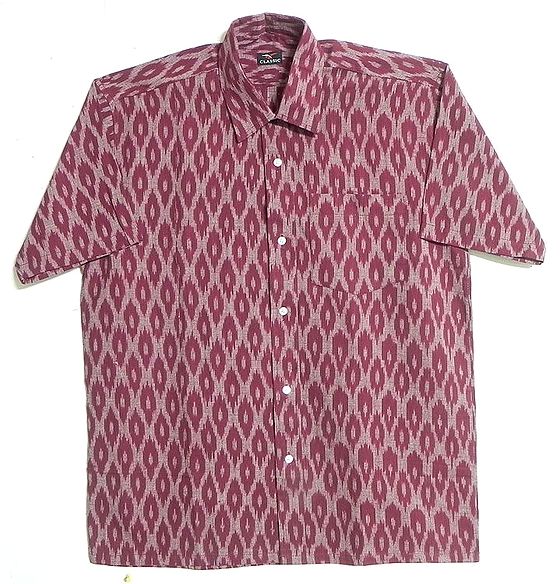 Formal Wear Ikkat Magenta shirt