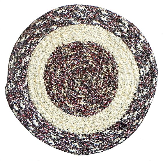 Hand Woven Centre Table Mat Jute Silk Thread Dia 10 inches