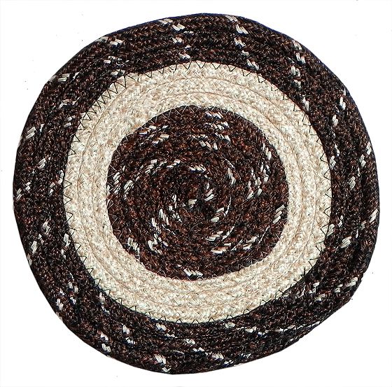 Hand Woven Centre Table Mat Jute Silk Thread Dia 10 inches