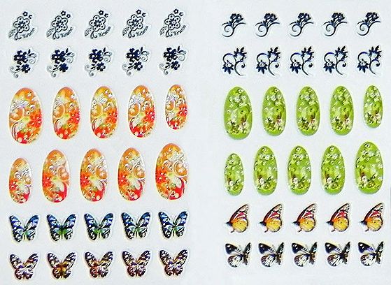 2 Printed Sheets of Decorative Sticker for Nails