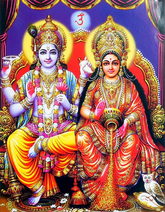 Vishnu With Lakshmi Poster
