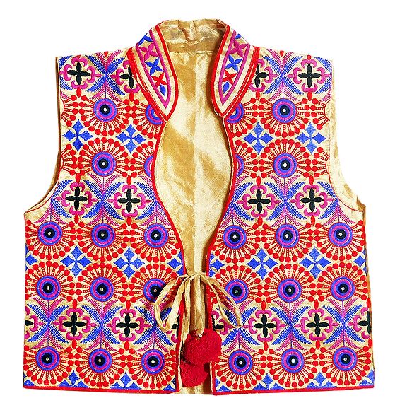 Kutchi Embroidery on Ladies Koti Jacket